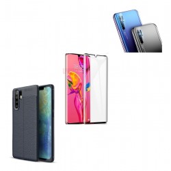 Kit Protector Huawei P30 Pro Tp Cuero + Vidrio + P Lente (Entrega Inmediata)