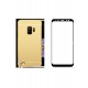 Kit Bumper Aluminio Samsung A8 Plus Dorado+ Vidrio Negro 3d (Entrega Inmediata)