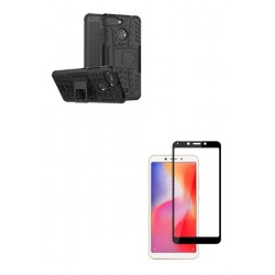 Kit Estuche Armadura Negro + Vidrio 5d Xiaomi Redmi 6 / 6a (Entrega Inmediata)