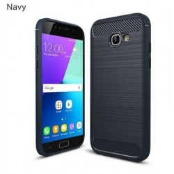 Kit Total Carbono Samsung A3 2017 Azul + Vidrio Dorado (Entrega Inmediata)