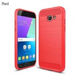 Kit Total Carbono Samsung A3 2017 Rojo + Vidrio Dorado (Entrega Inmediata)