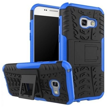 Kit Protector Samsung Galaxy A3 2017 Azul + Vidrio Negro (Entrega Inmediata)