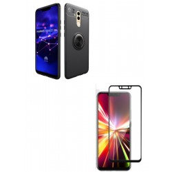 Kit Ring Protector Huawei Mate 20 Lite Negro + Vidrio 5d (Entrega Inmediata)