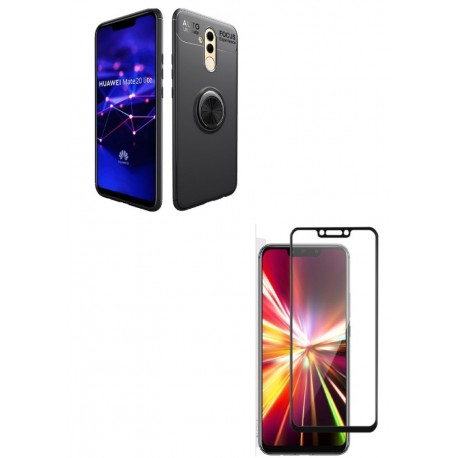 Kit Ring Protector Huawei Mate 20 Lite Negro + Vidrio 5d (Entrega Inmediata)