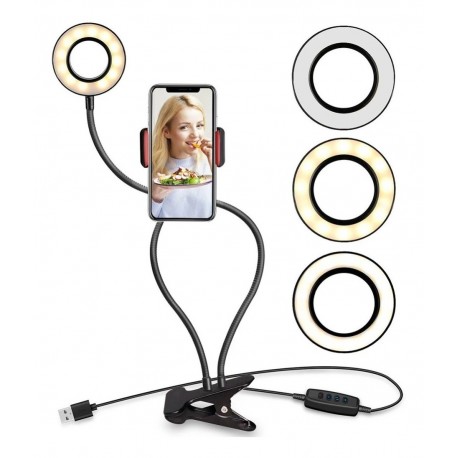 Aro De Luz Led Fotos Vídeos Con Soporte Para Celular 3 Tonos (Entrega Inmediata)