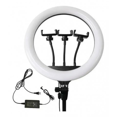 Aro De Luz Led Sin Tripode 36cm + 3 Holder Celular +cargador (Entrega Inmediata)