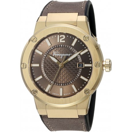 Reloj Salvatore Ferragamo FIF060016 Hombre 'F-80' Swiss Quartz Stainless Steel and Leather Casual Color:Brown Model:
