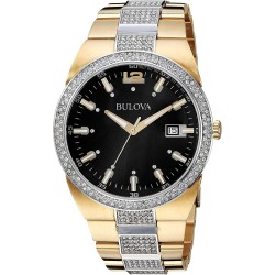 Reloj Bulova 98B235 Hombre Crystal Analog Display Japanese Quartz Two Tone