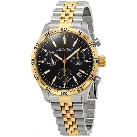 Reloj Mathey-Tissot H1822CHBN Type 22 Chronograph Black Dial (Importación USA)