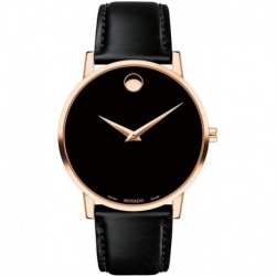 Reloj Movado 0607315 Rose Gold Museum Classic Black Leather (Importación USA)