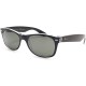 Gafas Ray-Ban unisex adult Rb2132 New Wayfarer Black on Transparent Frame/Green Lens 6052 Medium US