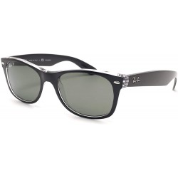 Gafas Ray-Ban unisex adult Rb2132 New Wayfarer Black on Transparent Frame/Green Lens 6052 Medium US