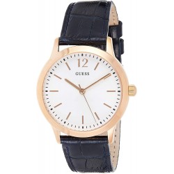 Reloj GUESS es Hombre Leather Blue-Rose Gold (Importación USA)