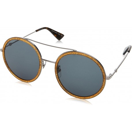Gafas Gucci GG0061S 004 Ruthenium 0061S Round Lens Category 3 Size 56mm