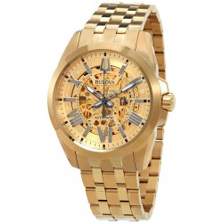 Reloj Bulova 97A162 Shutton Automatic Gold Skeleton Dial Hom (Importación USA)