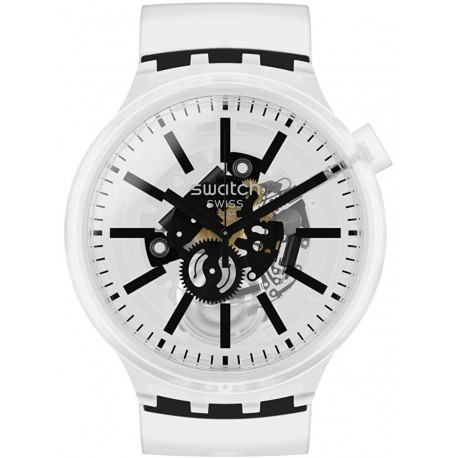 Reloj Swatch SO27E101 Swiss Quartz Silicone Strap Transparent
