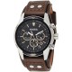 Reloj Fossil CH2891 Hombre Coachman Quartz Leather Brown Color Chronograph Silver Model Wallet