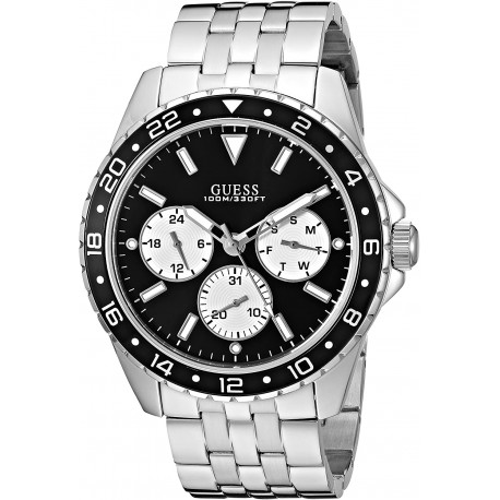 Reloj GUESS Black and Silver-Tone Chronograph (Importación USA)