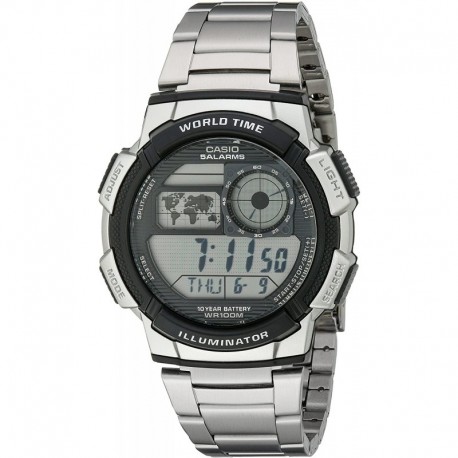 Reloj Hombre Casio AE1000WD-1AVCF Silver-Tone Digital (Importación USA)