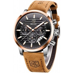 Reloj BY-5104M BENYAR Quartz Chronograph Waterproof es Business and Sport Design Leather Band Strap Wrist for Men