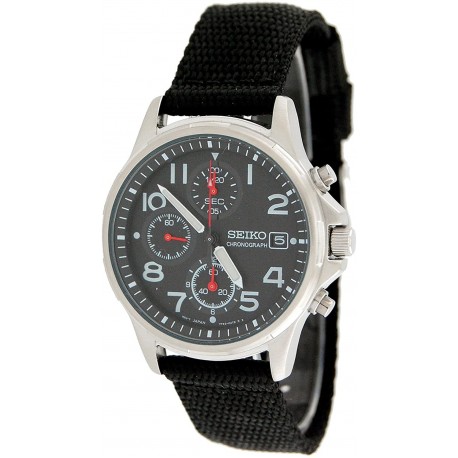 Reloj Seiko SND101 SND101P1 Hombre Military Chronograph Canv (Importación USA)