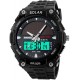 Reloj FANMIS PN K760 Hombre Solar Powered Casual Quartz Wrist Analog Digital Multifunctional Black Sports