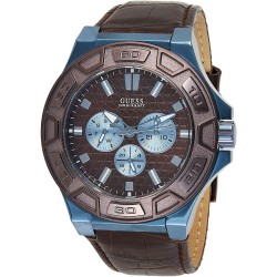 Reloj GUESS W0674G5 Hombre Force 45mm Brown Leather Band Ste (Importación USA)