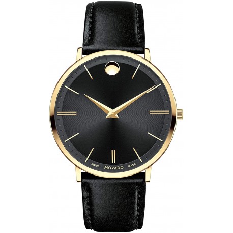 Reloj Movado 607087 Hombre Ultra Slim Yellow Gold a Printed Index Dial Black/Gold Model