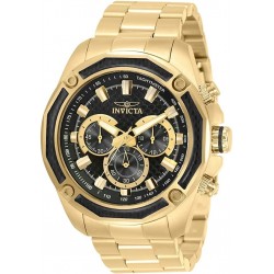 Reloj Invicta 34158 Aviator Gold Stainless Steel Black Chron (Importación USA)