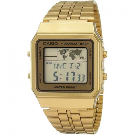 Reloj CASIO Digital World TIME A500WGA-9DF Stainless Steel (Importación USA)