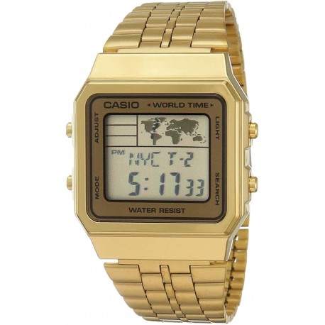 Reloj CASIO Digital World TIME A500WGA-9DF Stainless Steel (Importación USA)