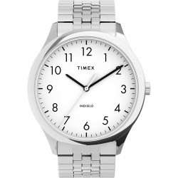Reloj Timex TW2U39900 Hombre Modern Easy Reader 40mm - Silver-Tone Case White Dial Expansion Band