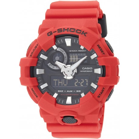 Reloj Casio GA-700-4ADR G716 G-shock Ana Digi Red Hombre 200 Meter Water Resistant Day and Date GA-700-4A