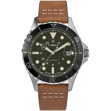 Reloj Timex TW2U09800 Navi XL 41mm Automatic Green Brown (Importación USA)