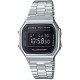 Reloj Casio Vintage A168WEM-1 Silver & Black , Silver (Importación USA)