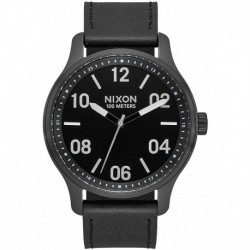Reloj NIXON A1243-2998-00 Hombre Stainless Steel Quartz Leather Strap Black 21 Model: