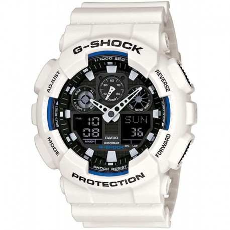 Reloj Hombre Casio G-Shock GA100B-7A White Resin Quartz (Importación USA)