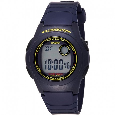 Reloj Hombre Casio F-200W-2B Blue Resin Digital LCD Sports (Importación USA)