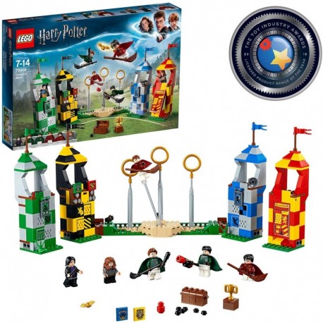 LEGO 75956 Harry Potter Quidditch Match Building Set Gryffindor Slytherin Ravenclaw and Hufflepuff Towers Toy Gifts