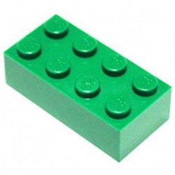 LEGO Parts and Pieces Green Dark Green 2x4 Brick x50