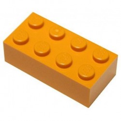 LEGO Parts and Pieces Orange Bright Orange 2x4 Brick x50
