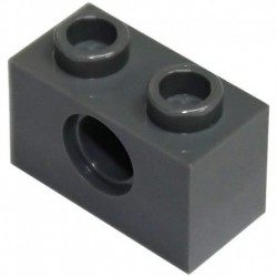 LEGO Parts and Pieces Technic Dark Gray Stone Grey 1x2 Brick Hole x100
