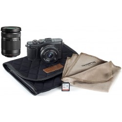 Camara Olympus Pen E-PL10 Mirrorless Digital Camera M.Zuiko ED 14-42mm f/3.5-5.6 EZ Lens 40-150mm f/4.0-5.6 R Black