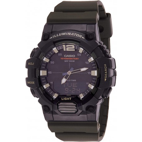 Reloj Hombre Casio Black Dial Resin Band - HDC-700-3AVDF (Importación USA)