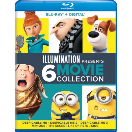 Blu-Ray Illumination Presents 6-Movie Collection Despicable Me / Despicable Me 2 / Despicable Me 3 / Minions / The Secre
