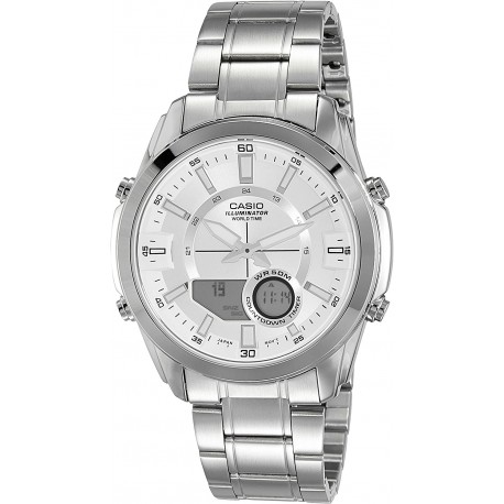 Reloj Hombre Casio AMW810D-7AV Stainless Steel Active Dial (Importación USA)