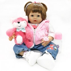 Kiki Muñeco 48cm Bebé Reborn Realista Silicona Cuerpo Blando (Entrega Inmediata)