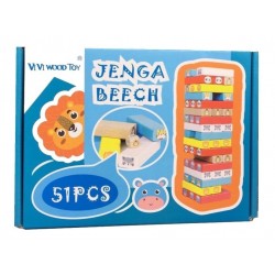 Torre Apilable Jenga Kids 51 Pcs Animales Madera Dado Sz-164 (Entrega Inmediata)