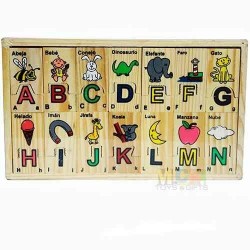 Didáctico De Madera Infantil Rompecabezas Abecedario Mck6201 (Entrega Inmediata)