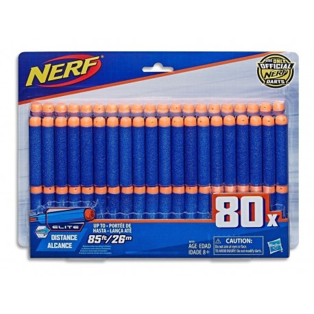 Repuesto Dardos Nerf Elite Hasta 26m X80 Hasbro E6105 (Entrega Inmediata)